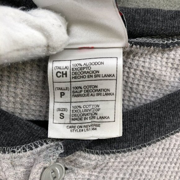 Vintage Disney Thermal Henley Shirt Mens S Gray Grumpy Embroidered Snow White - Picture 7 of 11